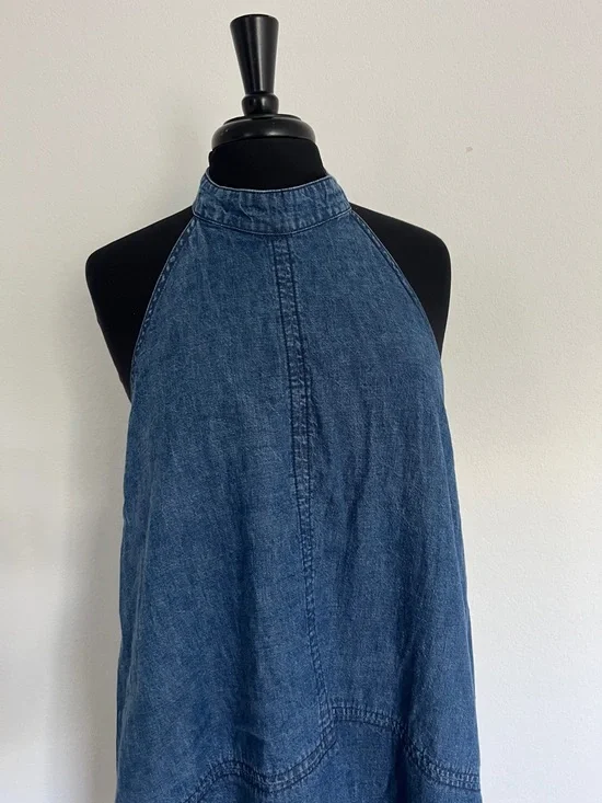 Free People Denim Halter Swing Dress - Picture 3 of 16